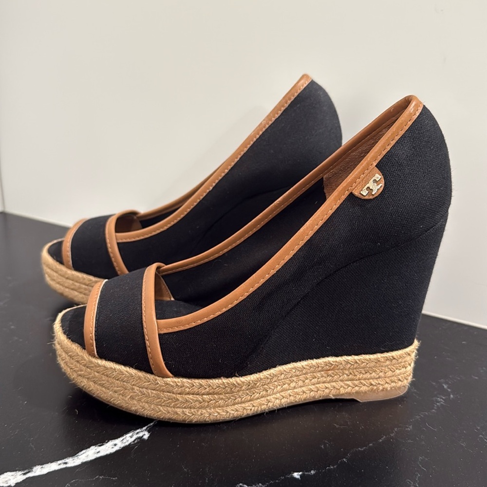 Tory Burch black wedges size 7.5